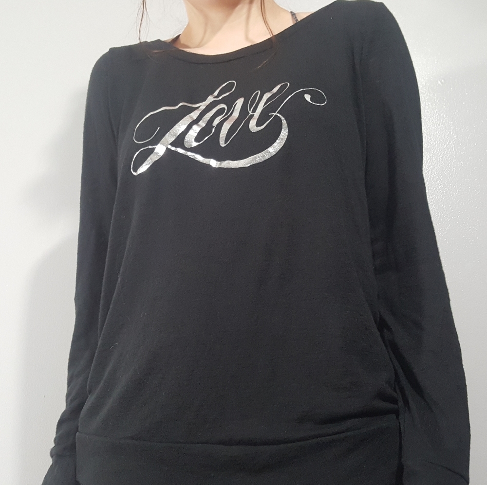 Victoria's Secret black sheer-ish long sleeve.